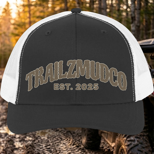 TrailzMudCo Trucker Hat – SXS & UTV Rider Gift – Off Road Snapback Cap – Retro Mesh Trail Riding Hat