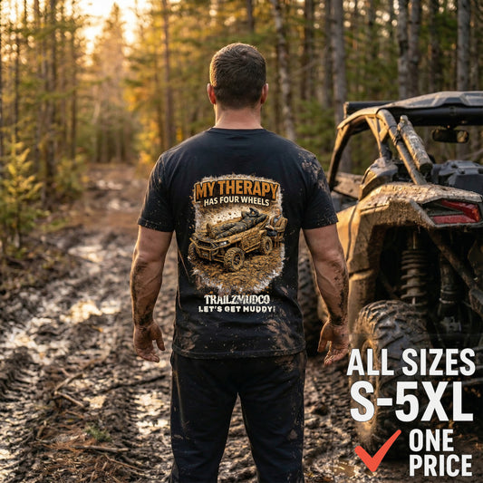 My Therapy Has Four Wheels T-Shirt – SXS & UTV Rider Gift – Off Road Trail Life Tee – Unisex Heavyweight Cotton Shirt